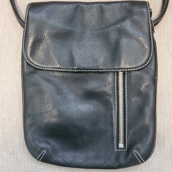 Black leather crossbody bag - Picture 1 of 4